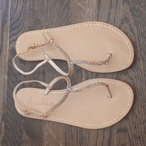 Azzurra Capri  Beige Rhinestone Sandals